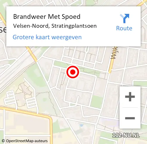 Locatie op kaart van de 112 melding: Brandweer Met Spoed Naar Velsen-Noord, Stratingplantsoen op 31 december 2023 15:00
