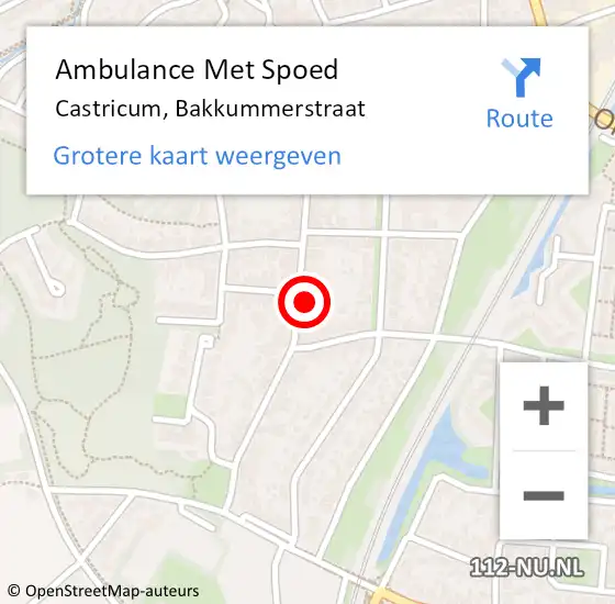 Locatie op kaart van de 112 melding: Ambulance Met Spoed Naar Castricum, Bakkummerstraat op 31 december 2023 15:05