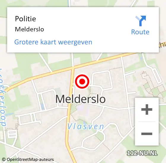 Locatie op kaart van de 112 melding: Politie Melderslo op 31 december 2023 15:28