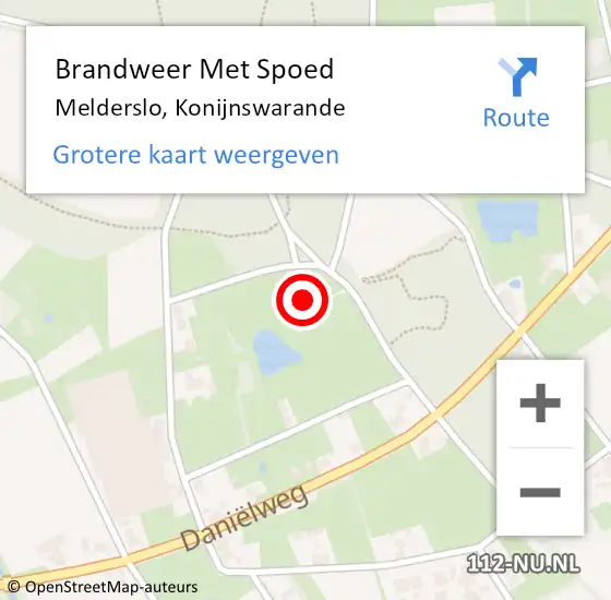 Locatie op kaart van de 112 melding: Brandweer Met Spoed Naar Melderslo, Konijnswarande op 31 december 2023 15:28