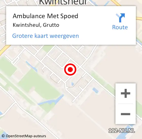 Locatie op kaart van de 112 melding: Ambulance Met Spoed Naar Kwintsheul, Grutto op 31 december 2023 15:32