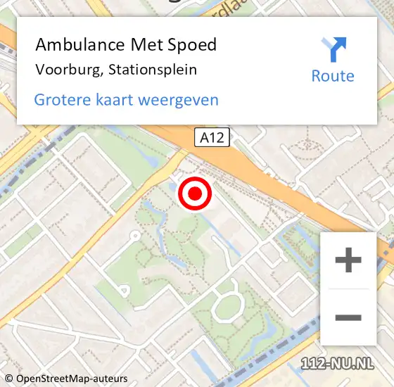 Locatie op kaart van de 112 melding: Ambulance Met Spoed Naar Voorburg, Stationsplein op 31 december 2023 15:37