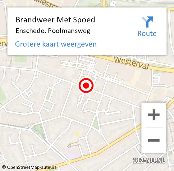 Locatie op kaart van de 112 melding: Brandweer Met Spoed Naar Enschede, Poolmansweg op 31 december 2023 15:43