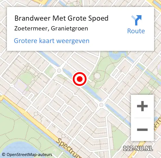 Locatie op kaart van de 112 melding: Brandweer Met Grote Spoed Naar Zoetermeer, Granietgroen op 31 december 2023 15:48