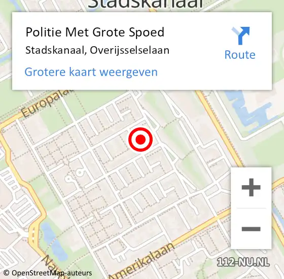 Locatie op kaart van de 112 melding: Politie Met Grote Spoed Naar Stadskanaal, Overijsselselaan op 31 december 2023 15:54