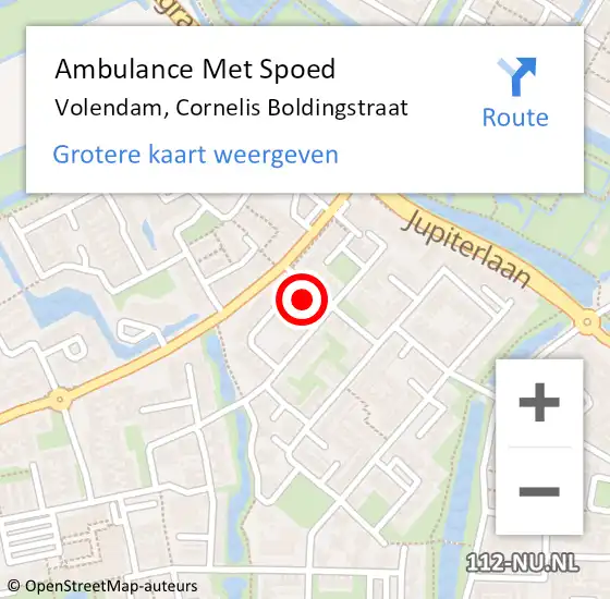 Locatie op kaart van de 112 melding: Ambulance Met Spoed Naar Volendam, Cornelis Boldingstraat op 31 december 2023 16:03