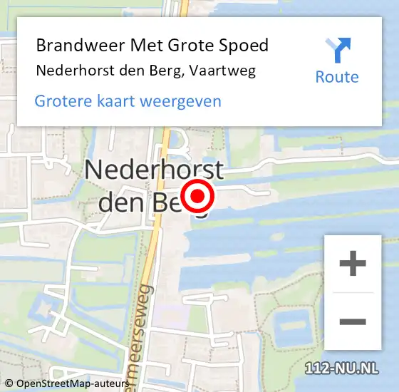 Locatie op kaart van de 112 melding: Brandweer Met Grote Spoed Naar Nederhorst den Berg, Vaartweg op 31 december 2023 16:15