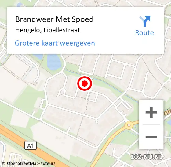 Locatie op kaart van de 112 melding: Brandweer Met Spoed Naar Hengelo, Libellestraat op 31 december 2023 16:48