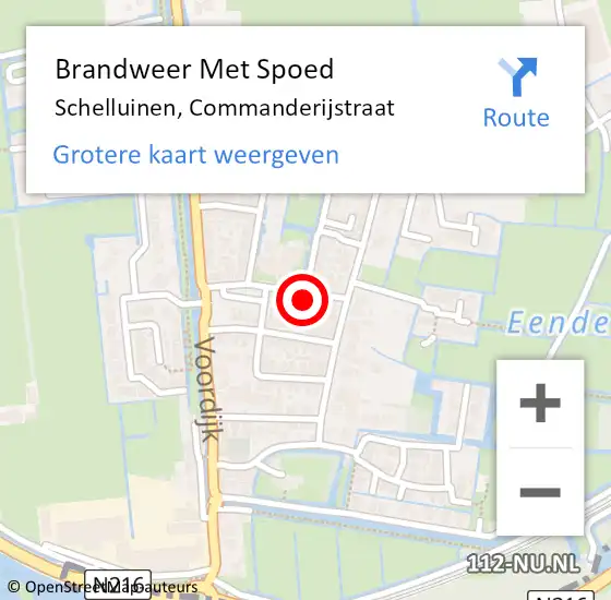 Locatie op kaart van de 112 melding: Brandweer Met Spoed Naar Schelluinen, Commanderijstraat op 31 december 2023 16:56