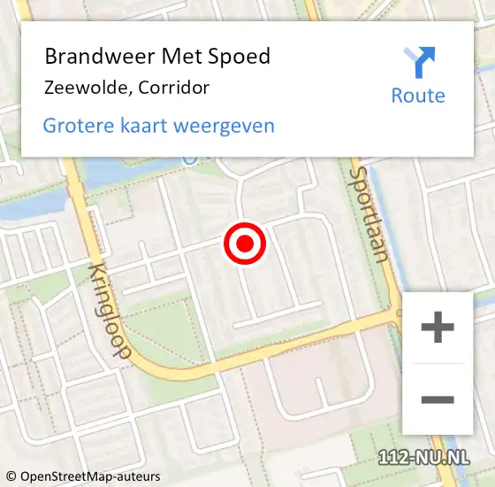 Locatie op kaart van de 112 melding: Brandweer Met Spoed Naar Zeewolde, Corridor op 31 december 2023 17:06