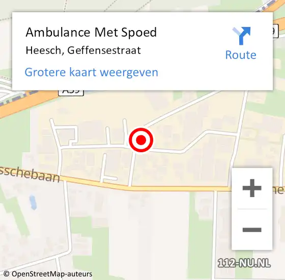 Locatie op kaart van de 112 melding: Ambulance Met Spoed Naar Heesch, Geffensestraat op 20 september 2014 12:29