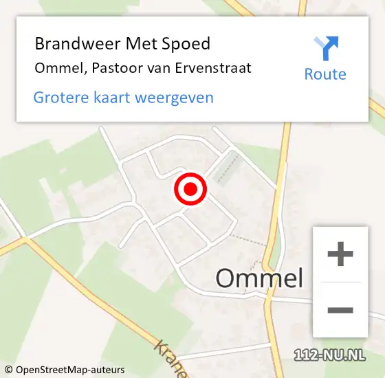 Locatie op kaart van de 112 melding: Brandweer Met Spoed Naar Ommel, Pastoor van Ervenstraat op 31 december 2023 17:14