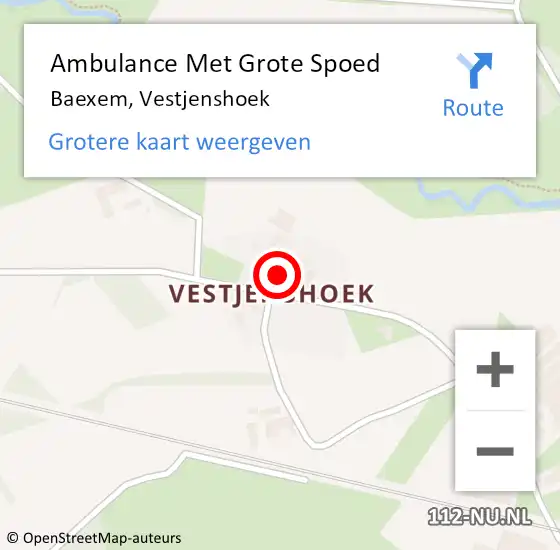 Locatie op kaart van de 112 melding: Ambulance Met Grote Spoed Naar Baexem, Vestjenshoek op 31 december 2023 17:16