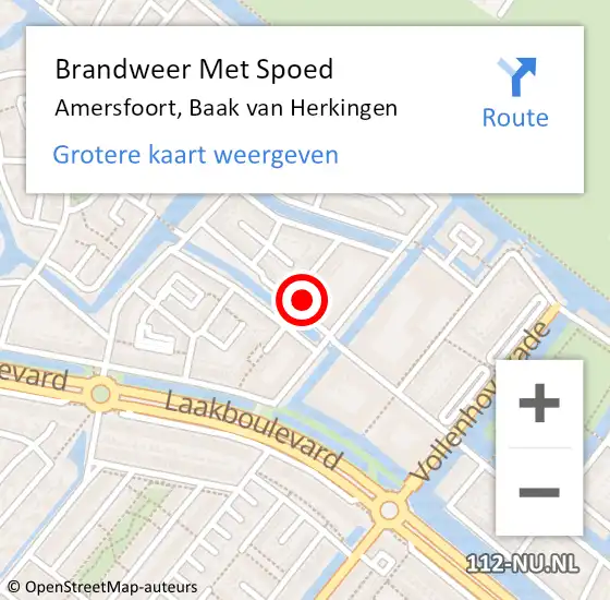 Locatie op kaart van de 112 melding: Brandweer Met Spoed Naar Amersfoort, Baak van Herkingen op 31 december 2023 17:18