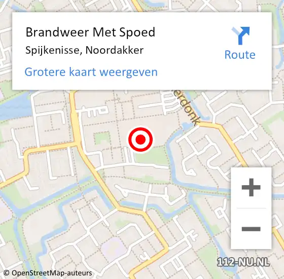 Locatie op kaart van de 112 melding: Brandweer Met Spoed Naar Spijkenisse, Noordakker op 31 december 2023 17:24