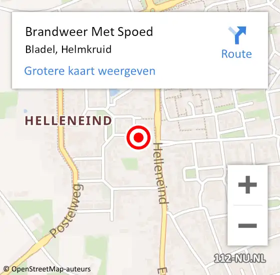 Locatie op kaart van de 112 melding: Brandweer Met Spoed Naar Bladel, Helmkruid op 31 december 2023 17:42