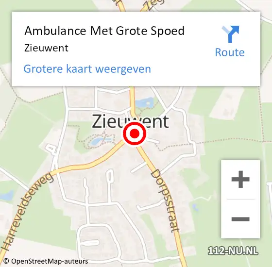 Locatie op kaart van de 112 melding: Ambulance Met Grote Spoed Naar Zieuwent op 31 december 2023 17:50