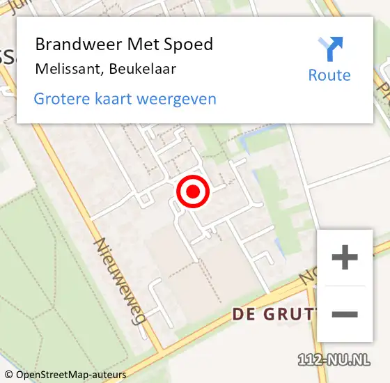 Locatie op kaart van de 112 melding: Brandweer Met Spoed Naar Melissant, Beukelaar op 31 december 2023 18:09