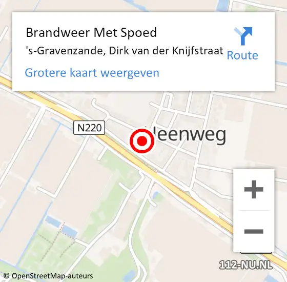 Locatie op kaart van de 112 melding: Brandweer Met Spoed Naar 's-Gravenzande, Dirk van der Knijfstraat op 31 december 2023 18:11