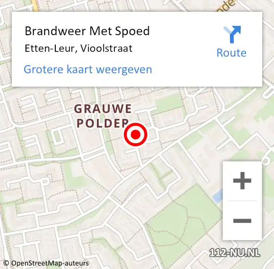 Locatie op kaart van de 112 melding: Brandweer Met Spoed Naar Etten-Leur, Vioolstraat op 31 december 2023 18:35