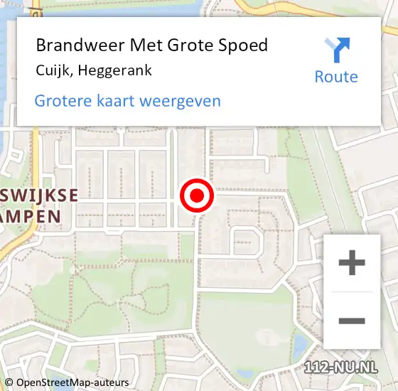 Locatie op kaart van de 112 melding: Brandweer Met Grote Spoed Naar Cuijk, Heggerank op 31 december 2023 18:35