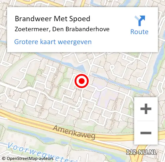 Locatie op kaart van de 112 melding: Brandweer Met Spoed Naar Zoetermeer, Den Brabanderhove op 31 december 2023 18:41