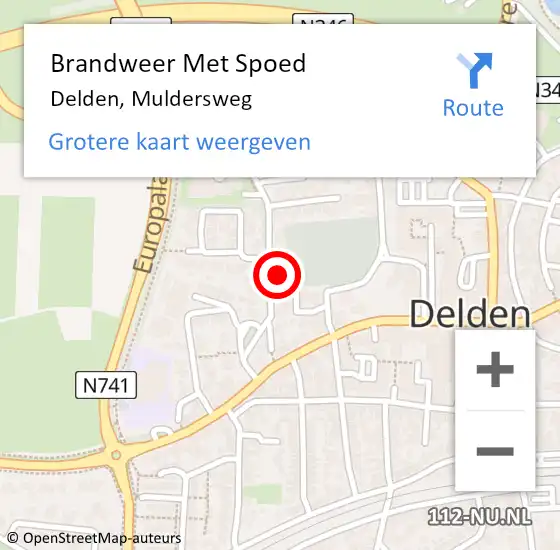 Locatie op kaart van de 112 melding: Brandweer Met Spoed Naar Delden, Muldersweg op 31 december 2023 18:44