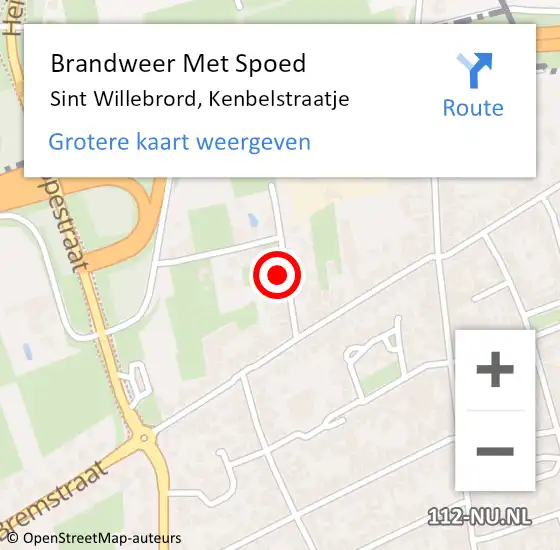 Locatie op kaart van de 112 melding: Brandweer Met Spoed Naar Sint Willebrord, Kenbelstraatje op 31 december 2023 18:51