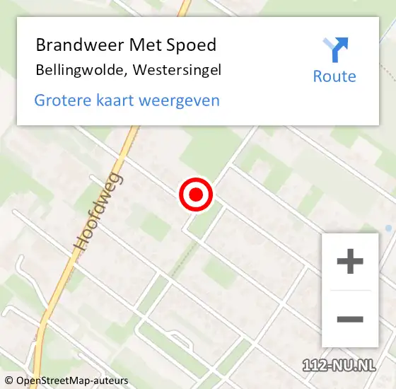 Locatie op kaart van de 112 melding: Brandweer Met Spoed Naar Bellingwolde, Westersingel op 31 december 2023 18:52