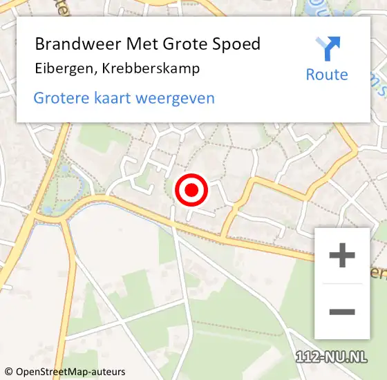 Locatie op kaart van de 112 melding: Brandweer Met Grote Spoed Naar Eibergen, Krebberskamp op 31 december 2023 19:04