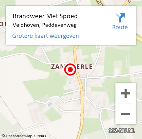 Locatie op kaart van de 112 melding: Brandweer Met Spoed Naar Veldhoven, Paddevenweg op 31 december 2023 19:07