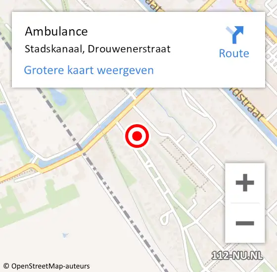 Locatie op kaart van de 112 melding: Ambulance Stadskanaal, Drouwenerstraat op 31 december 2023 19:13
