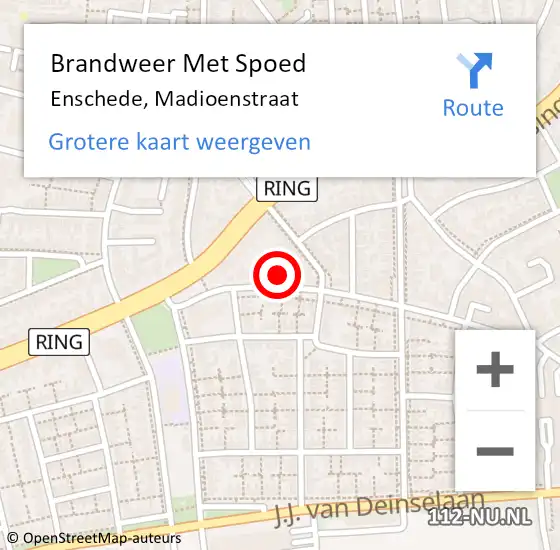 Locatie op kaart van de 112 melding: Brandweer Met Spoed Naar Enschede, Madioenstraat op 31 december 2023 19:19