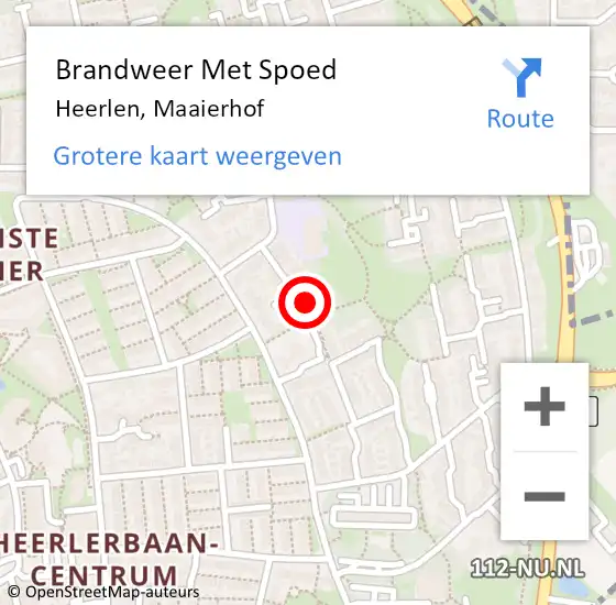 Locatie op kaart van de 112 melding: Brandweer Met Spoed Naar Heerlen, Maaierhof op 31 december 2023 19:28