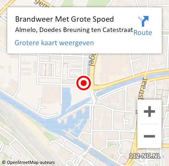 Locatie op kaart van de 112 melding: Brandweer Met Grote Spoed Naar Almelo, Doedes Breuning ten Catestraat op 31 december 2023 19:29