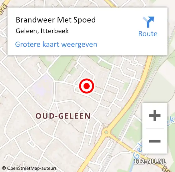 Locatie op kaart van de 112 melding: Brandweer Met Spoed Naar Geleen, Itterbeek op 31 december 2023 19:32