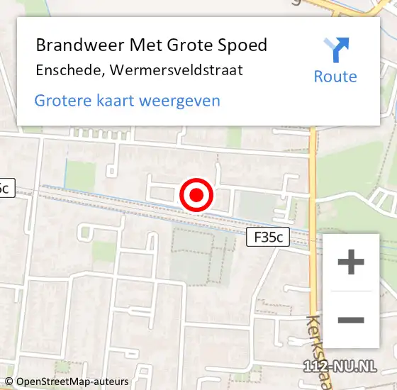 Locatie op kaart van de 112 melding: Brandweer Met Grote Spoed Naar Enschede, Wermersveldstraat op 31 december 2023 19:45