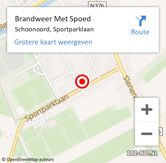 Locatie op kaart van de 112 melding: Brandweer Met Spoed Naar Schoonoord, Sportparklaan op 31 december 2023 19:45