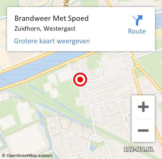 Locatie op kaart van de 112 melding: Brandweer Met Spoed Naar Zuidhorn, Westergast op 31 december 2023 19:54