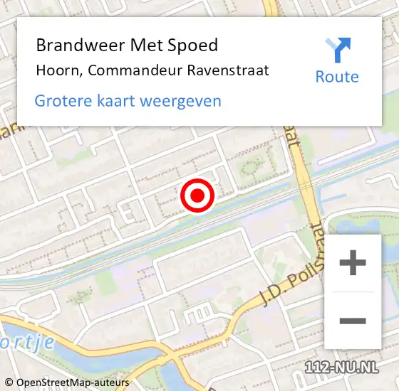 Locatie op kaart van de 112 melding: Brandweer Met Spoed Naar Hoorn, Commandeur Ravenstraat op 31 december 2023 20:07