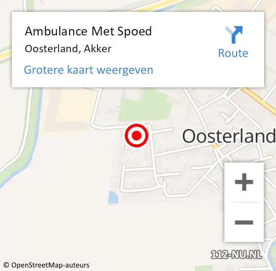 Locatie op kaart van de 112 melding: Ambulance Met Spoed Naar Oosterland, Akker op 20 september 2014 12:50