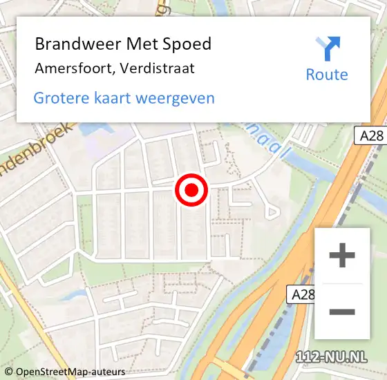 Locatie op kaart van de 112 melding: Brandweer Met Spoed Naar Amersfoort, Verdistraat op 31 december 2023 20:16