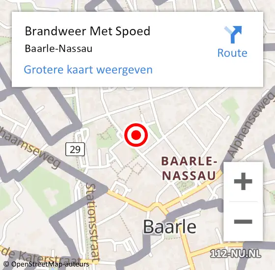 Locatie op kaart van de 112 melding: Brandweer Met Spoed Naar Baarle-Nassau op 31 december 2023 20:19