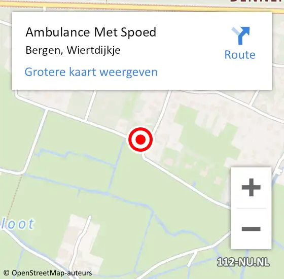 Locatie op kaart van de 112 melding: Ambulance Met Spoed Naar Bergen, Wiertdijkje op 31 december 2023 20:23