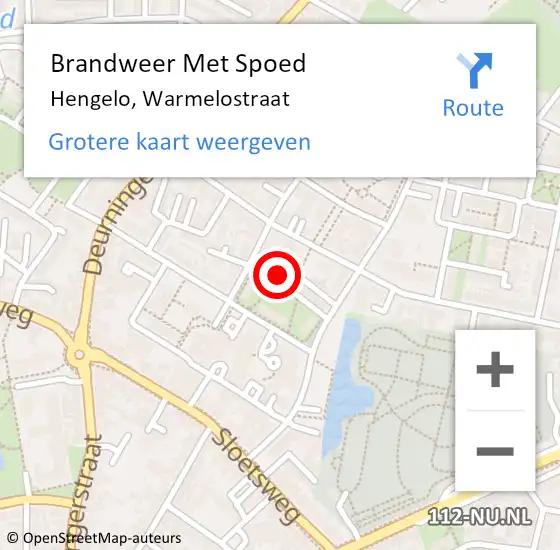 Locatie op kaart van de 112 melding: Brandweer Met Spoed Naar Hengelo, Warmelostraat op 31 december 2023 20:29