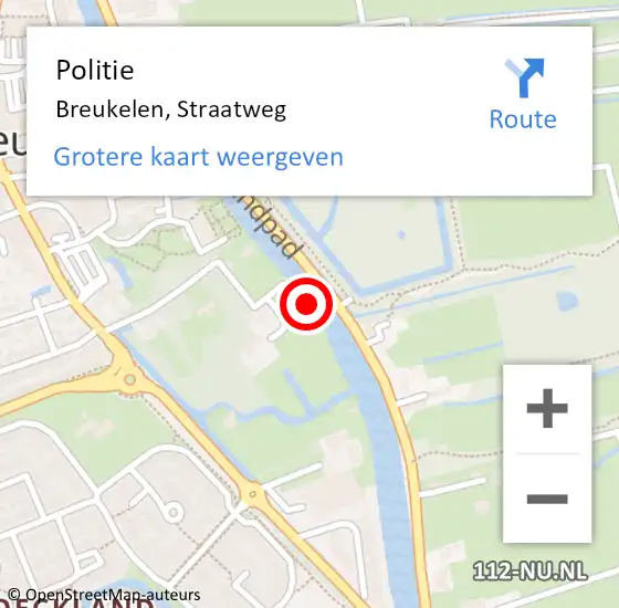 Locatie op kaart van de 112 melding: Politie Breukelen, Straatweg op 20 september 2014 12:53