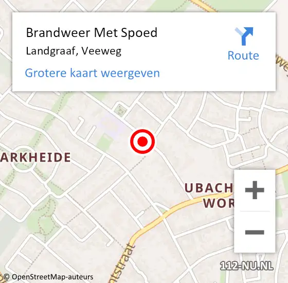 Locatie op kaart van de 112 melding: Brandweer Met Spoed Naar Landgraaf, Veeweg op 31 december 2023 20:42