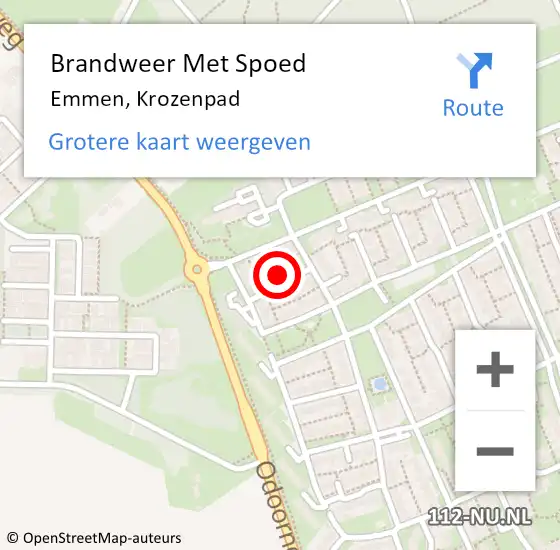 Locatie op kaart van de 112 melding: Brandweer Met Spoed Naar Emmen, Krozenpad op 31 december 2023 20:43