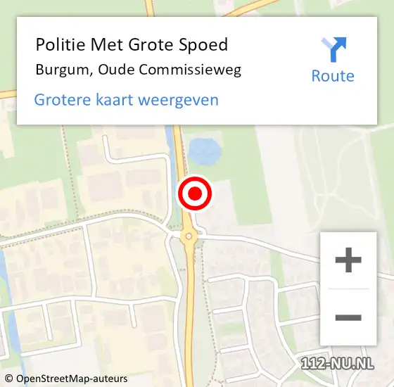 Locatie op kaart van de 112 melding: Politie Met Grote Spoed Naar Burgum, Oude Commissieweg op 31 december 2023 20:45