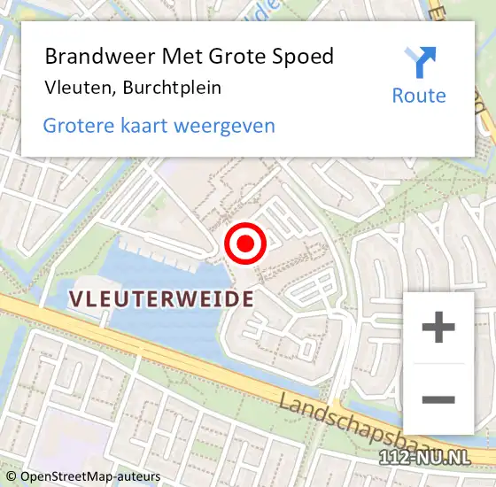 Locatie op kaart van de 112 melding: Brandweer Met Grote Spoed Naar Vleuten, Burchtplein op 31 december 2023 20:47